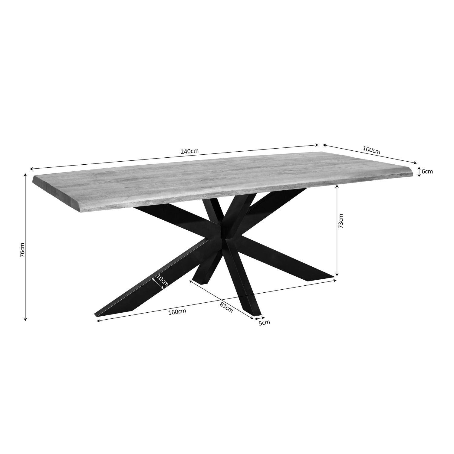 Baumkantentisch Delta | 240 cm