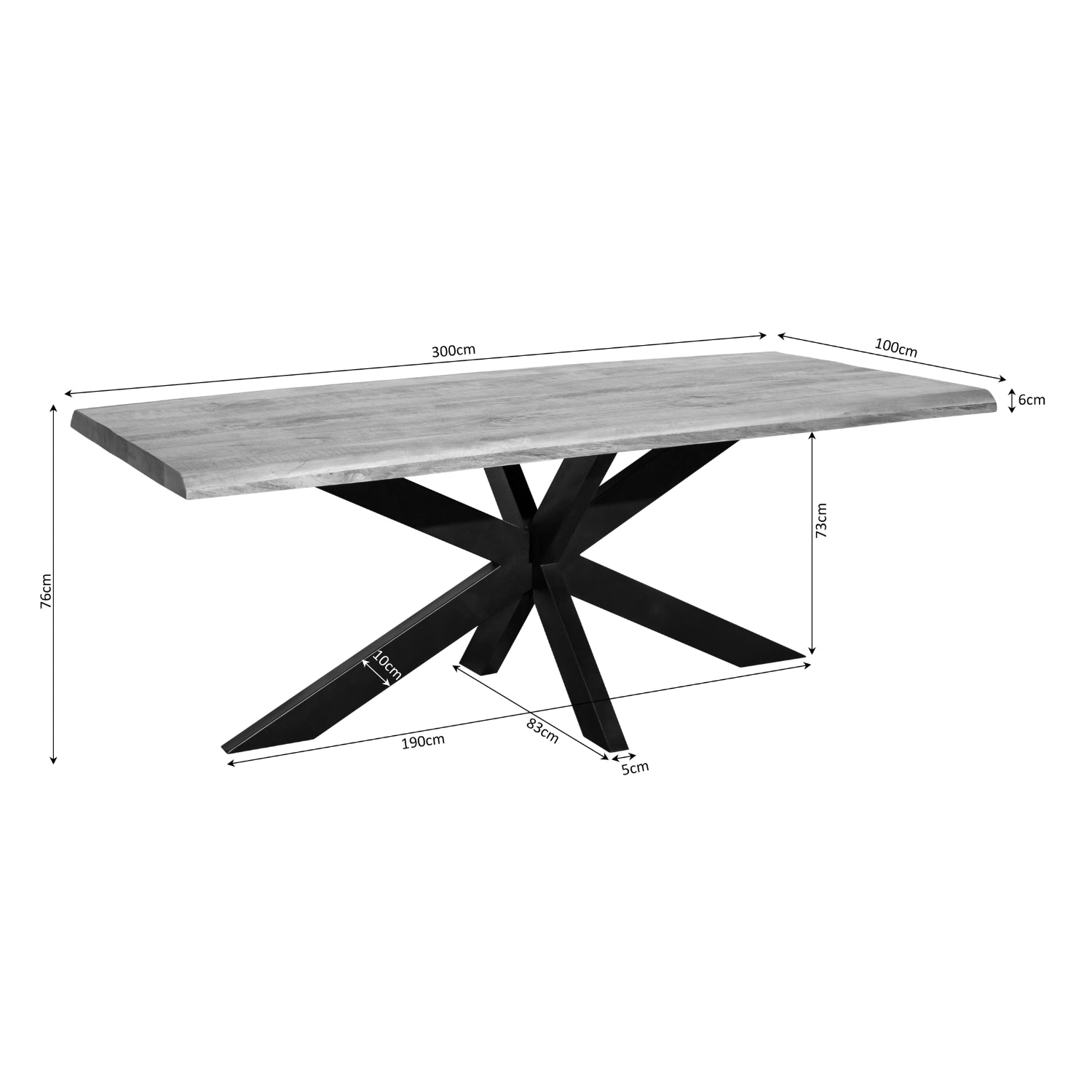 Baumkantentisch Delta | 300 cm
