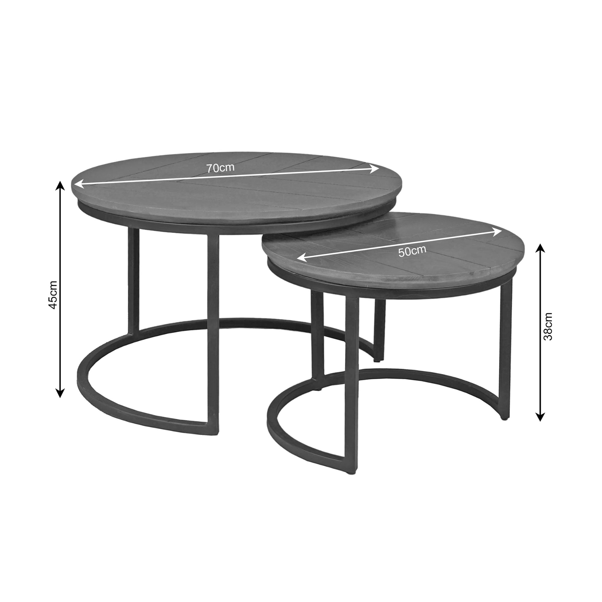 Couchtisch Otik Brown Oak | 70 cm | Set von 2
