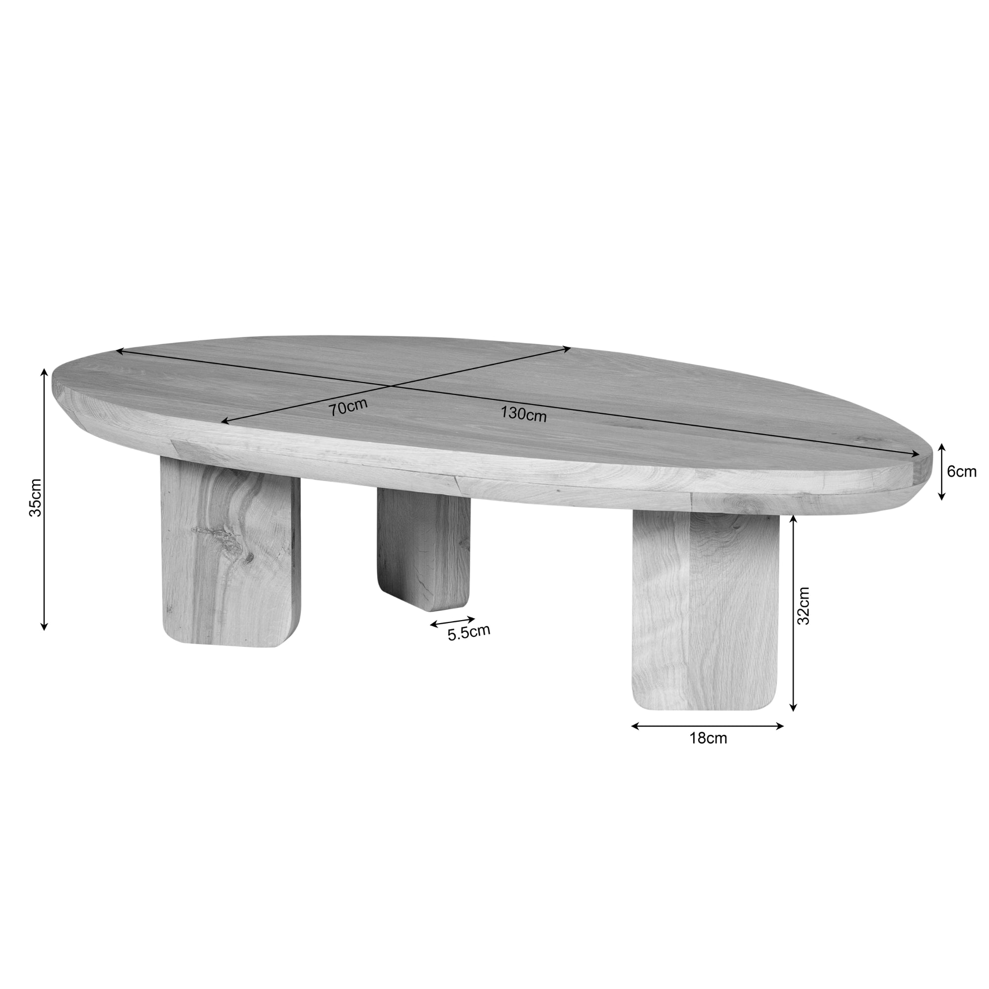 Salontisch Zillah | 130 cm | Eichenbraun