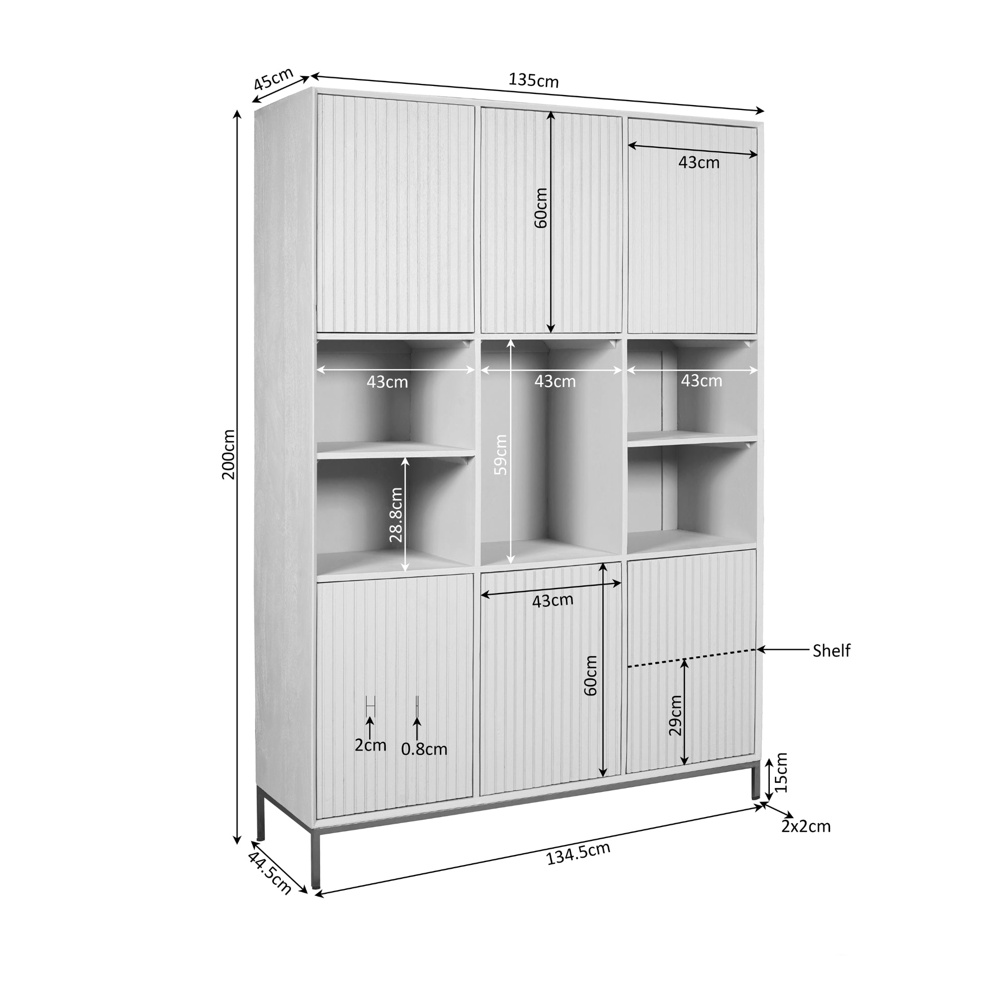 Schrank Mandy XL Natur | 135 cm