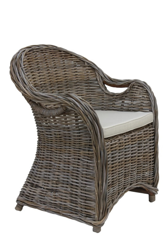 Armstuhl Parma - Koboo Grau/Creme - Rattan