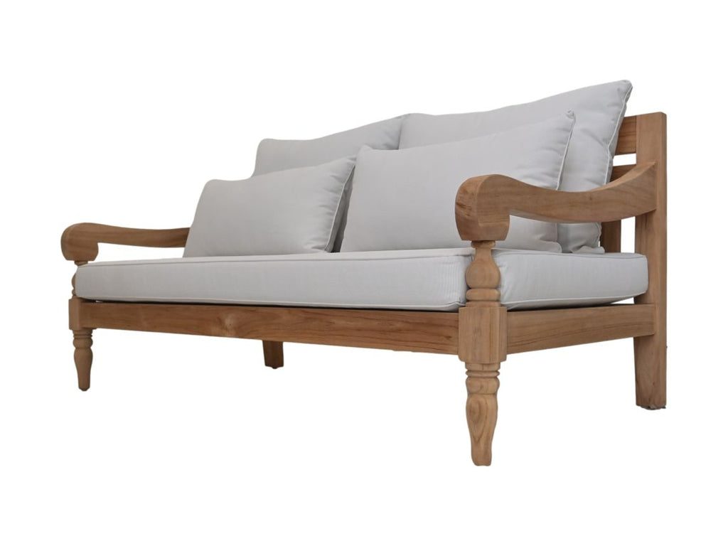 Bahama 3,5-Sitzer Sofa inkl. Kissen - 190x95x80 - Natur/Weiß - Teak