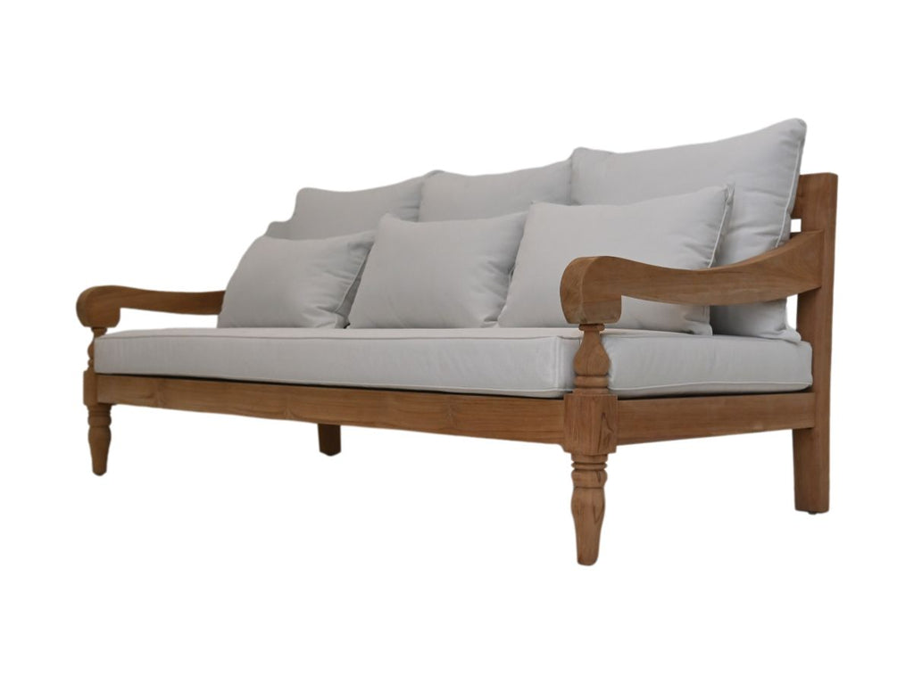 Bahama 3,5-Sitzer Sofa inkl. Kissen - 190x95x80 - Natur/Weiß - Teak