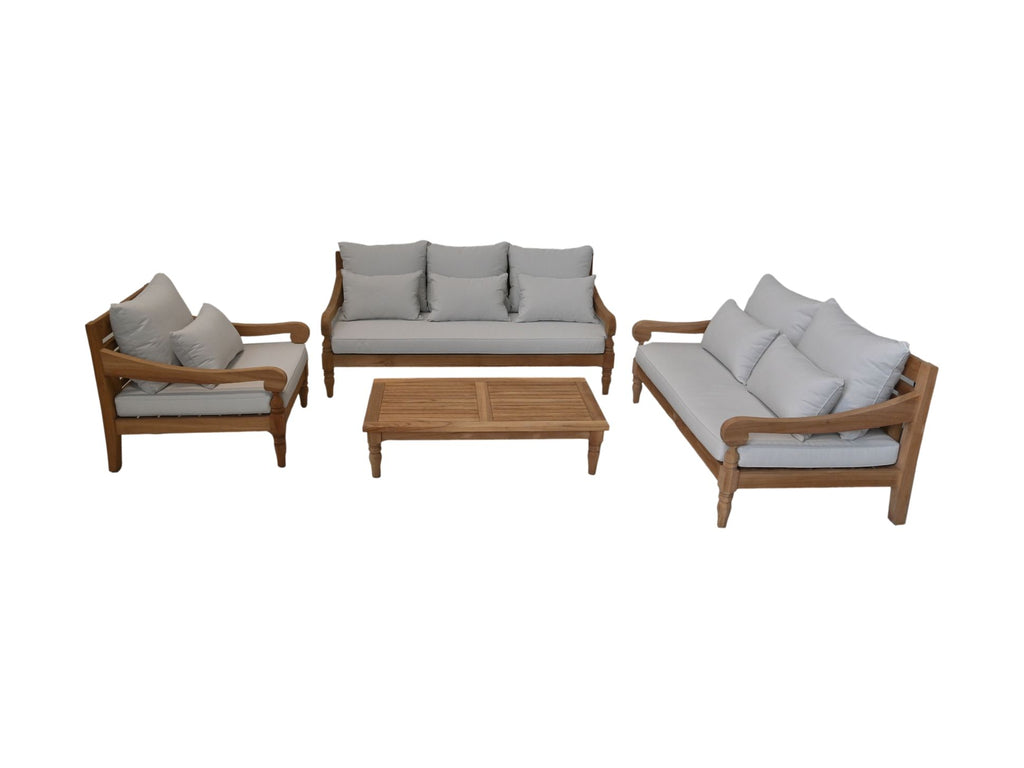 Bahama 3,5-Sitzer Sofa inkl. Kissen - 190x95x80 - Natur/Weiß - Teak