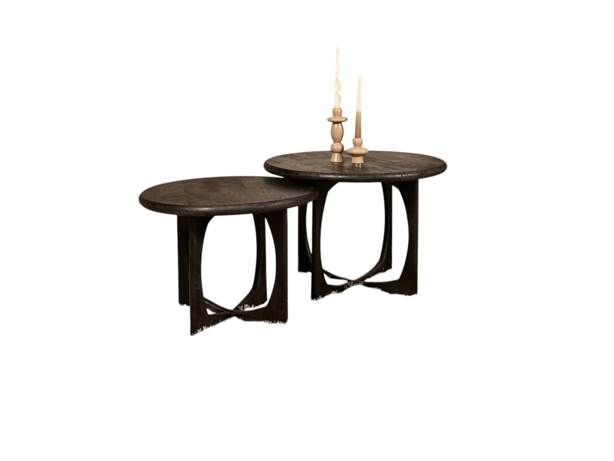 Beistelltisch Mia Schwarz – Mangoholz, 60 x 60 x 45 cm, modernes Design