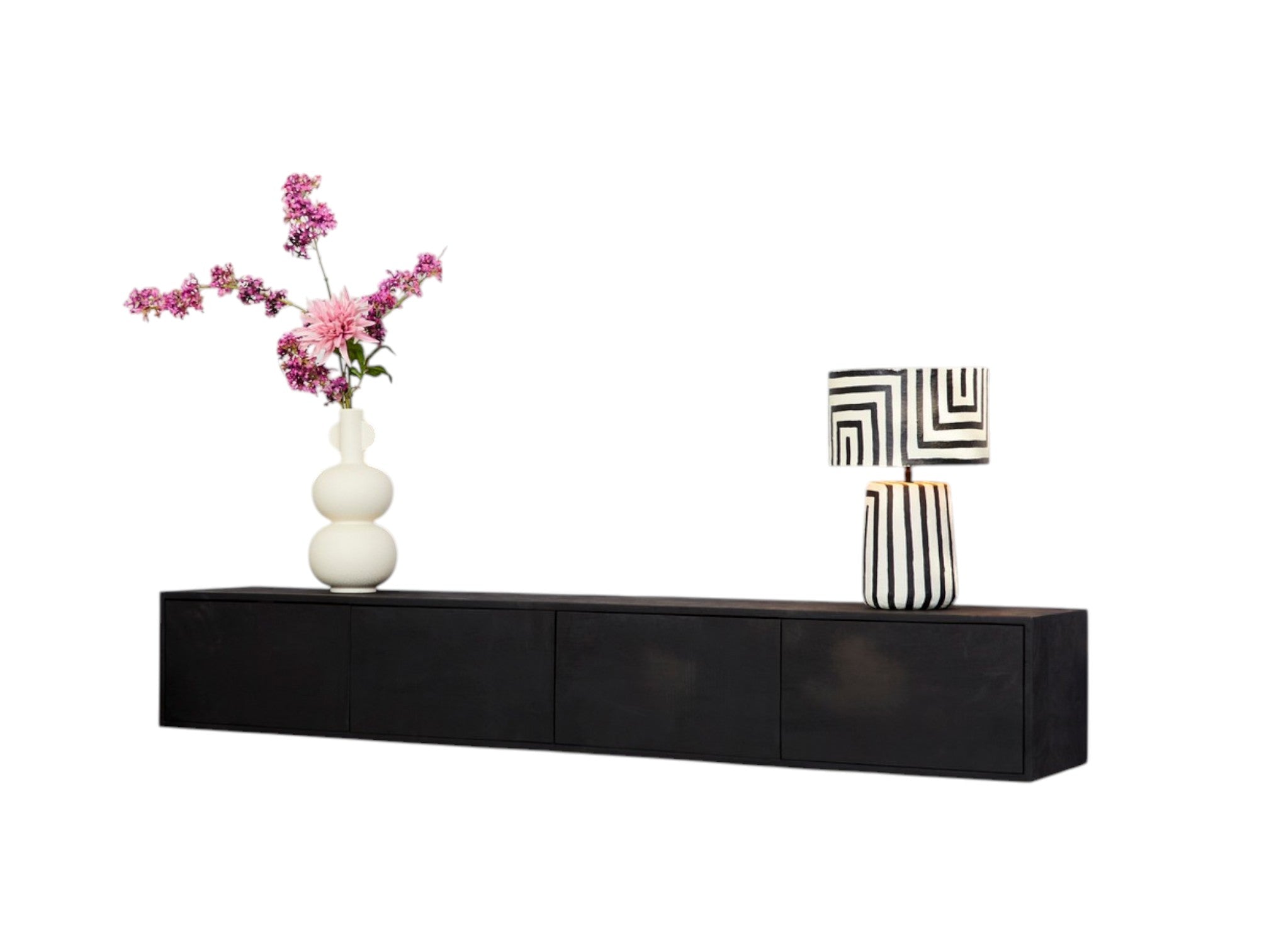 Schwebendes TV-Möbel Vision Schwarz | 200 cm