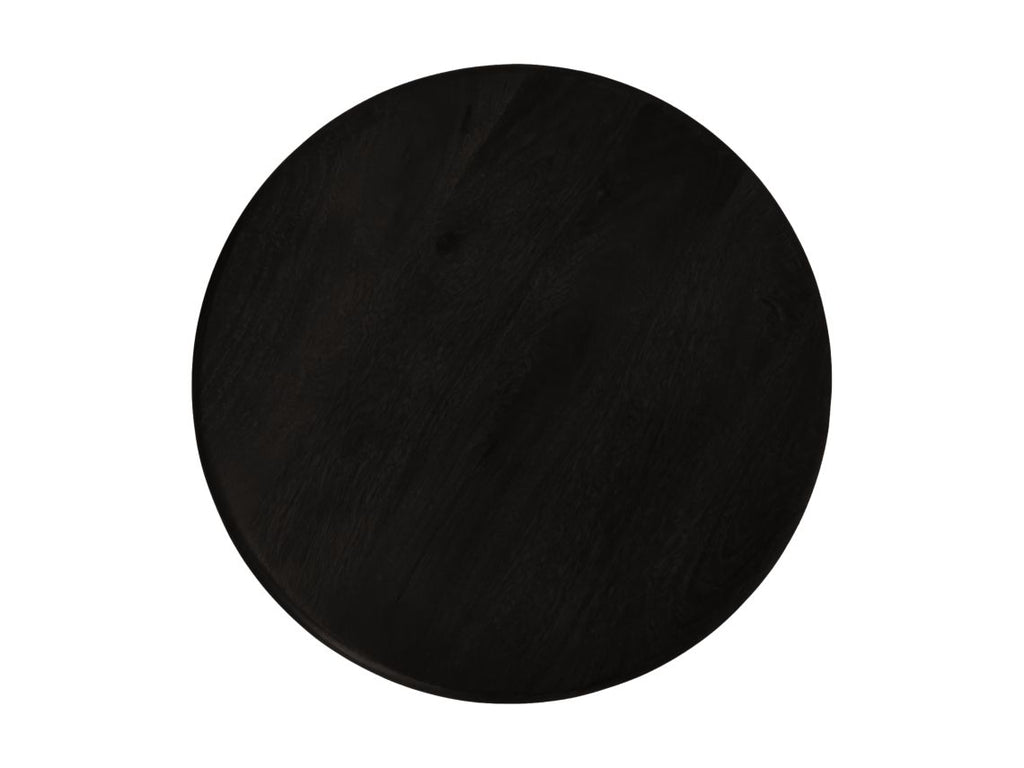 Beistelltisch rund Säule - 50x50x45 - Schwarz - Mangoholz