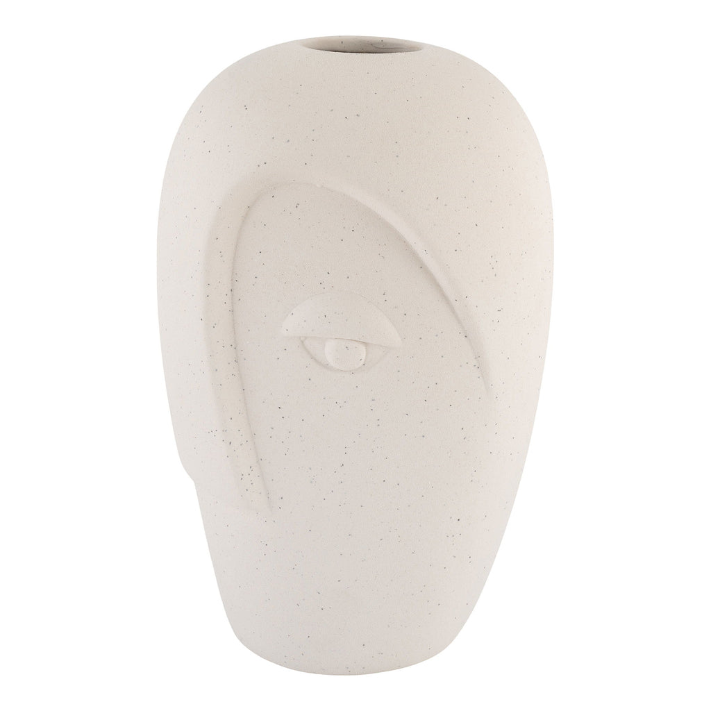 Keramikvase - Vase aus Sandkeramik mit Gesicht 12,5x13x19,5 cm