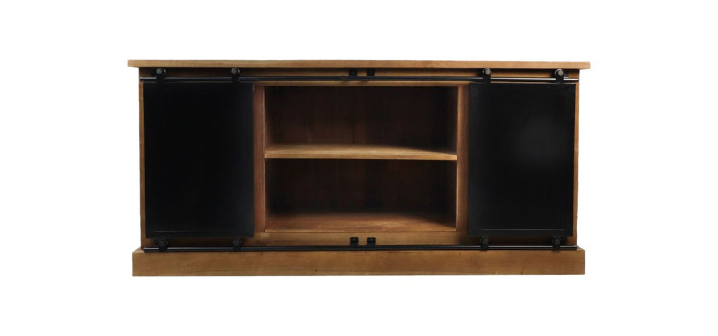 Dressoir Blackburn - 220x50x85 - Natur/Schwarz - Teak/Metall