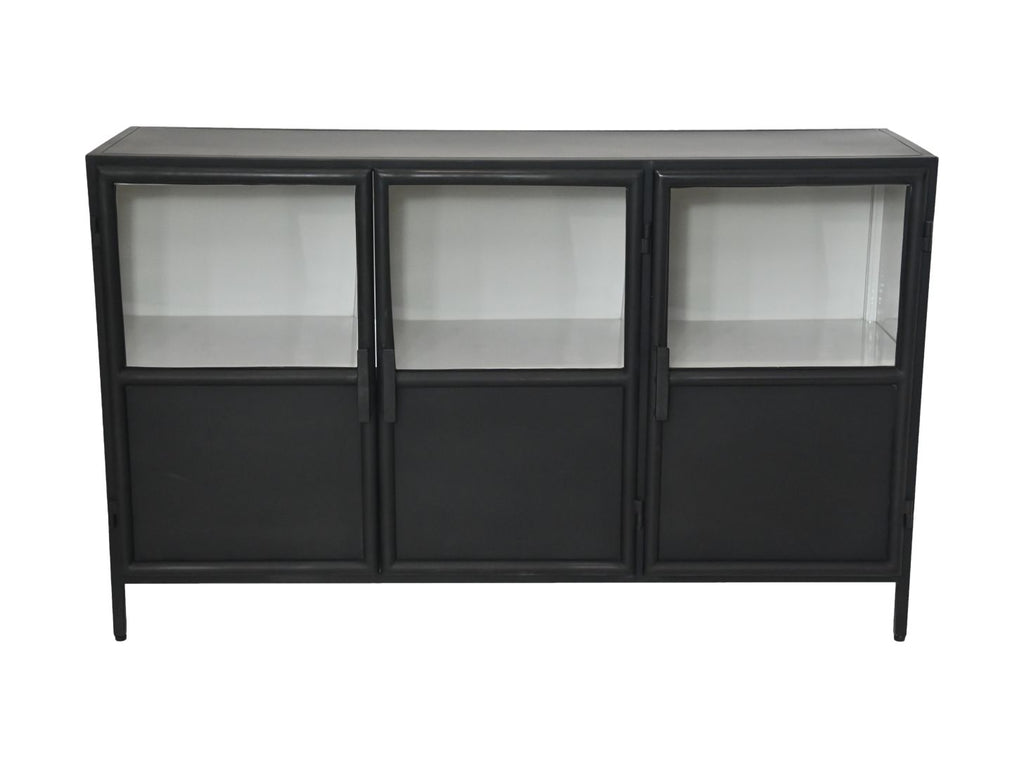 Dressoir Bronx - 140x40x85 - Schwarz/Grau - Metall