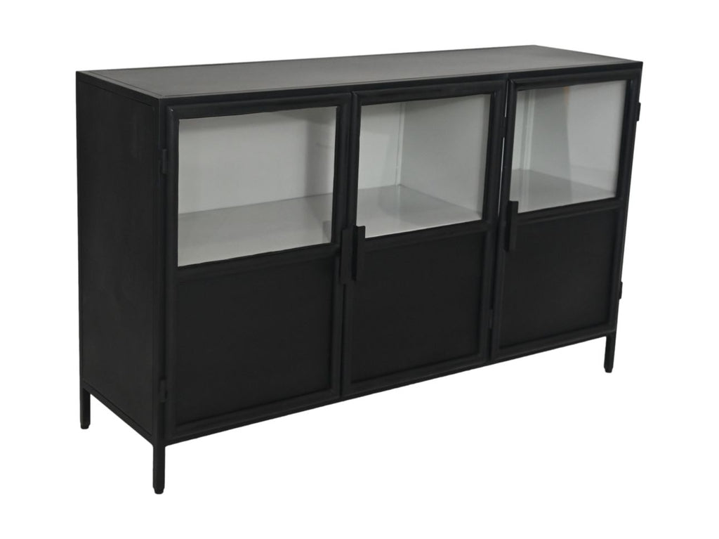 Dressoir Bronx - 140x40x85 - Schwarz/Grau - Metall