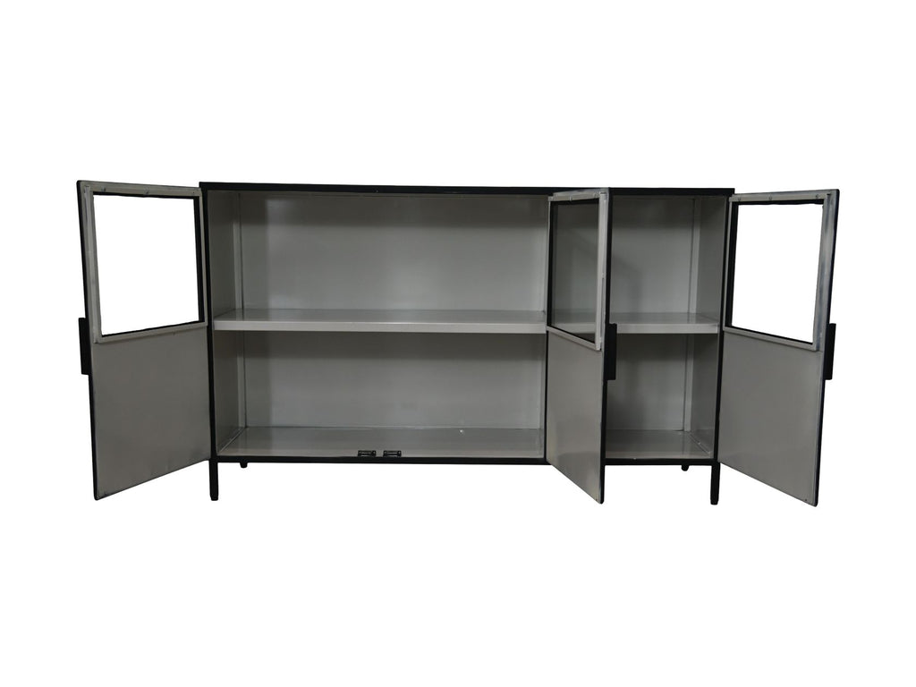 Dressoir Bronx - 140x40x85 - Schwarz/Grau - Metall