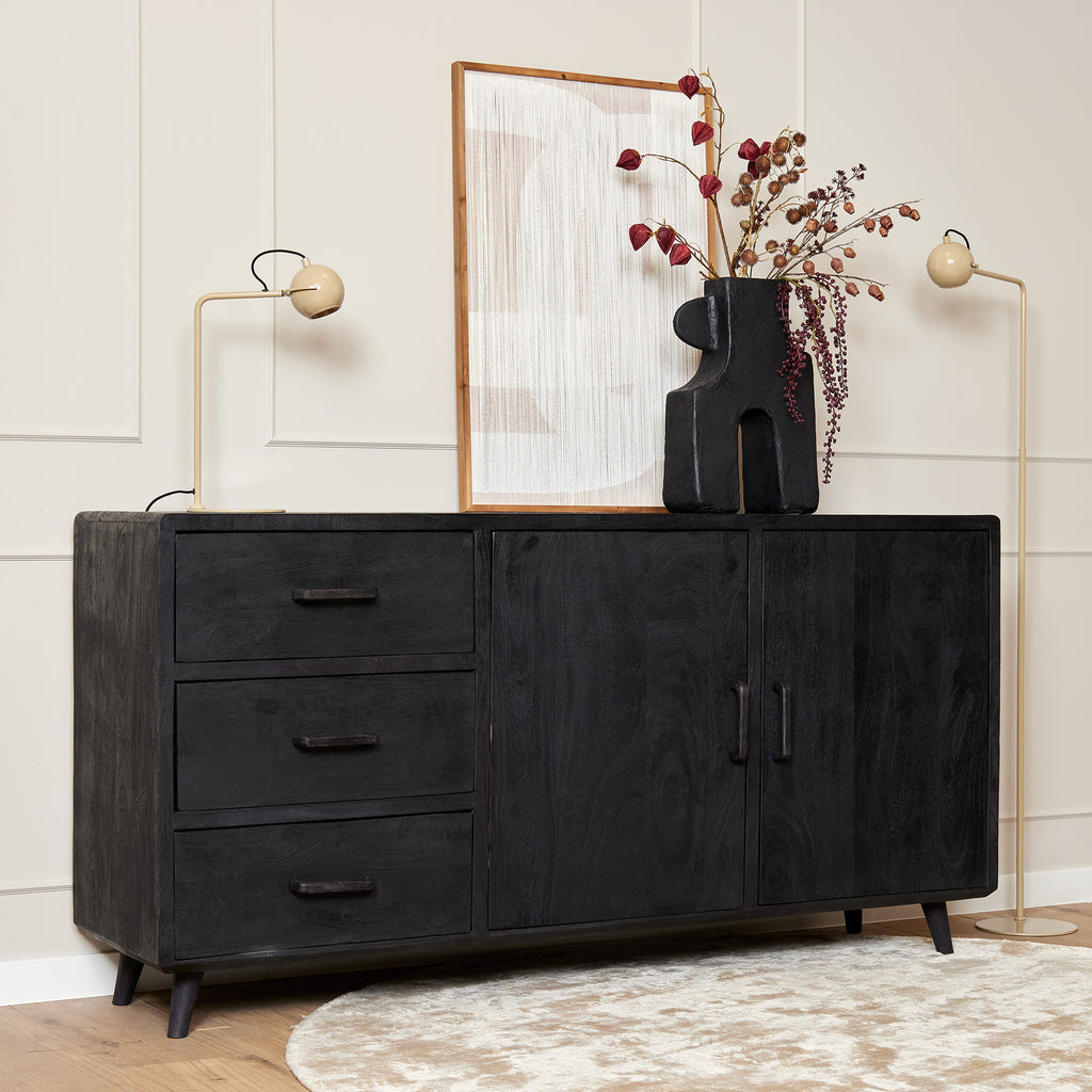 Dressoir Omaha Schwarz | 180 cm