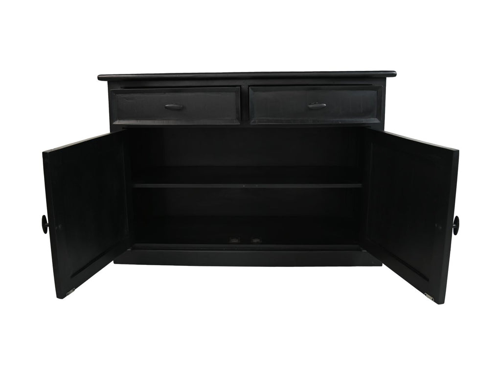 Dressoir Provence - 130x45x90 - schwarz - Kiefer