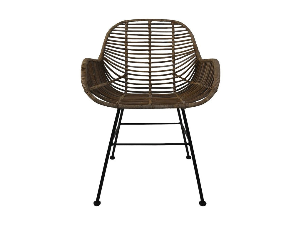 Esszimmerstuhl Wendi - 59x63x83 - Naturgrau - Rattan/Kobo