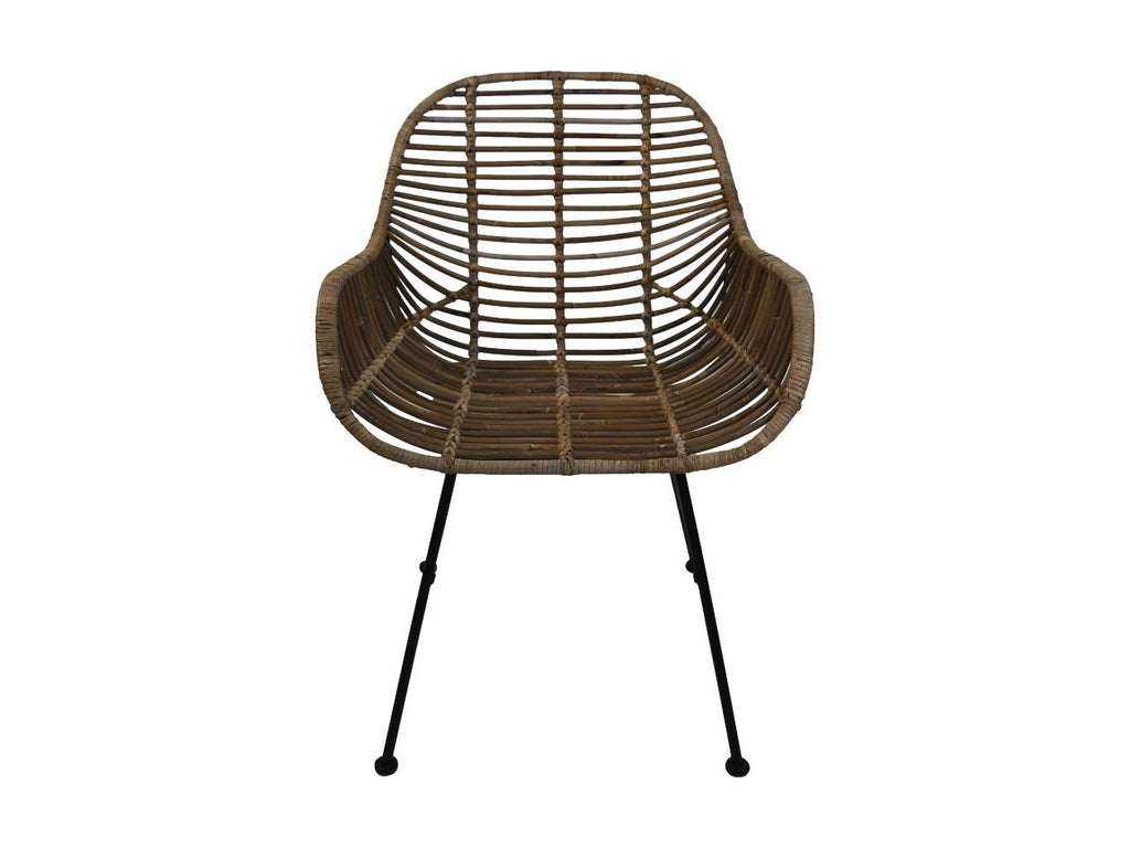 Esszimmerstuhl Wendi - 59x63x83 - Naturgrau - Rattan/Kobo