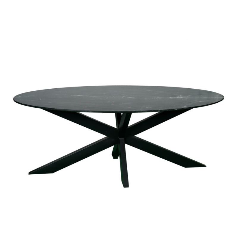 Eetkamertafel Lynn | Oval | Schwarzer Marmor | 200 cm