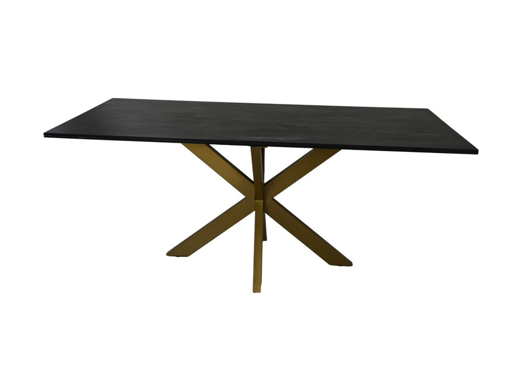 Esstisch rechteckig Marmor - 180x90x77 - Schwarz/Gold - Marmor/Metall