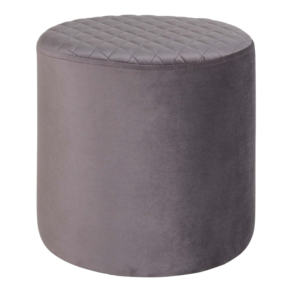 Ejby Pouf - Runder Pouf in grauem Samt HN1213