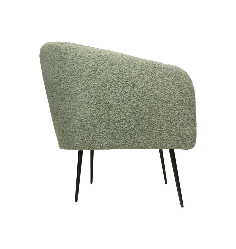 Fauteuil - 77x68x83 - Grau/Schwarz - Bouclé