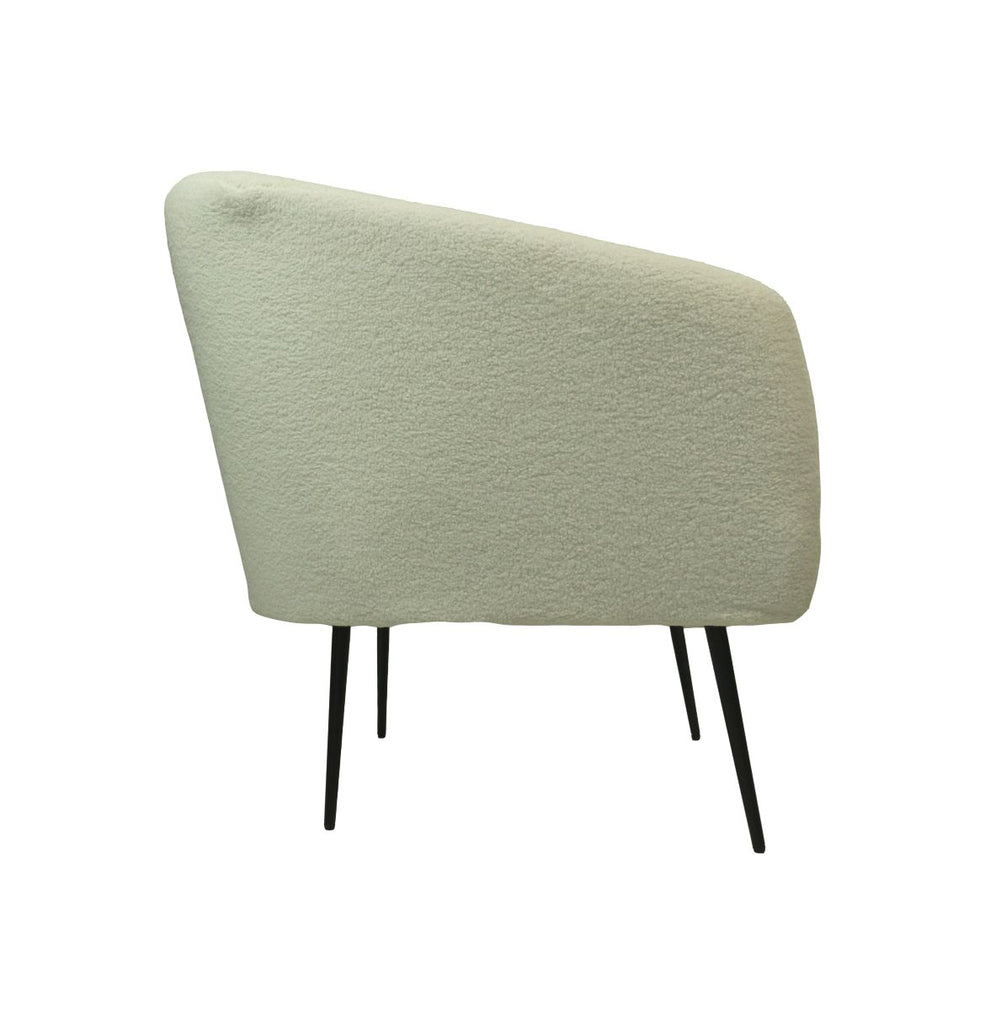 Fauteuil - 77x68x83 - Weiß/Schwarz - Bouclé