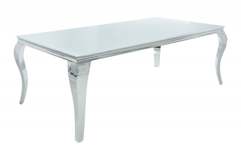 Esstisch Modern Barock 180cm weiss silber