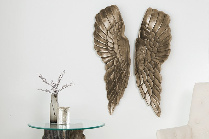 Wanddeko Fallen Angel 65cm antik silber_bronze/ 38437