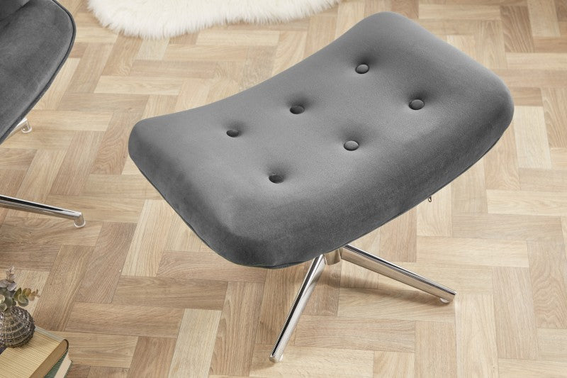 Drehhocker Lounger grau Samt/ 39513