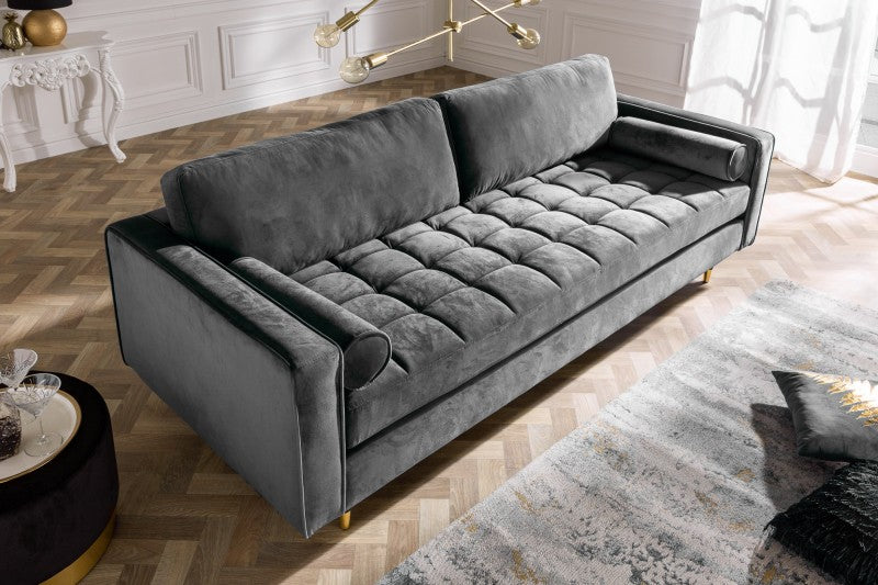 Sofa Cozy Velvet 220cm grau Samt/ 39846