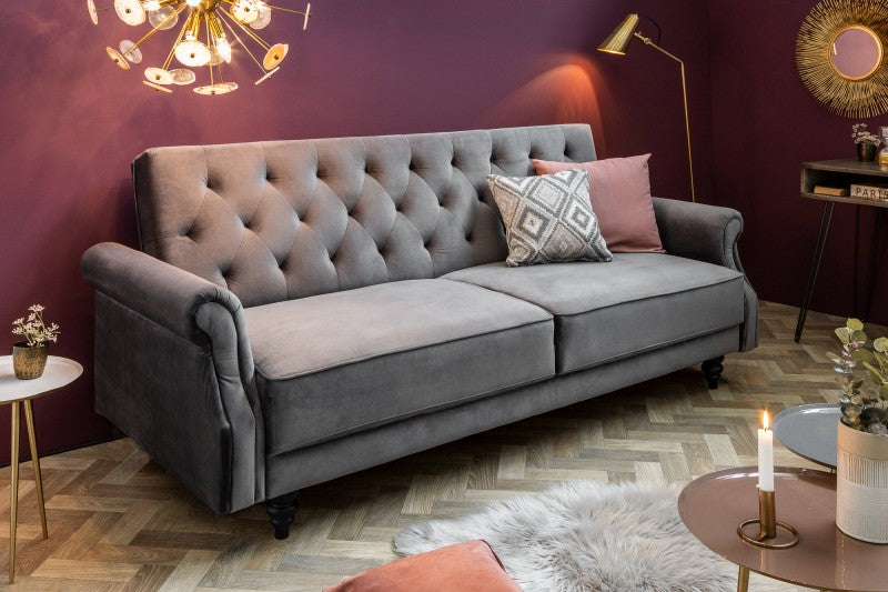 Schlafsofa Maison Belle Affaire 220cm grau Samt/40083