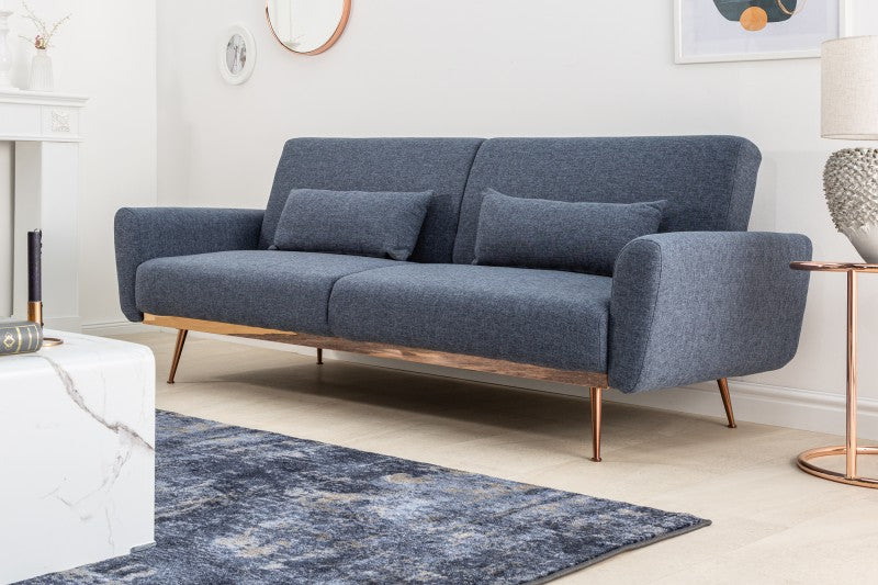 Schlafsofa Bellezza 210cm blau Struktur/ 40025