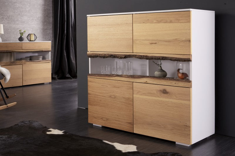 Highboard Wild Oak 100cm weiss Eiche/ 40067