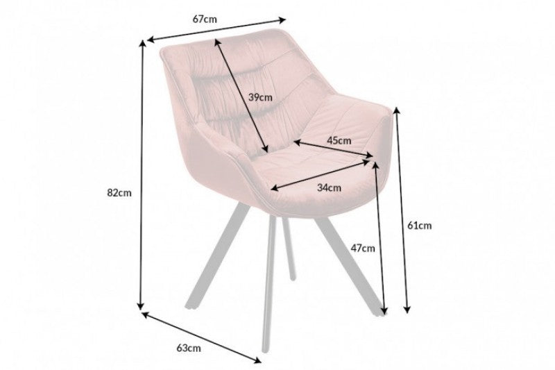 Stuhl The Dutch Comfort Samt altrosa Armlehne