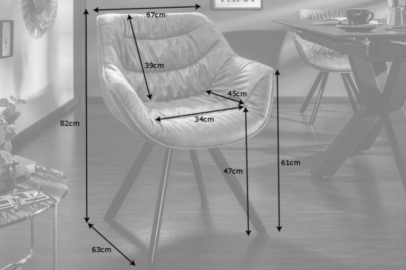 Stuhl The Dutch Comfort Samt grau