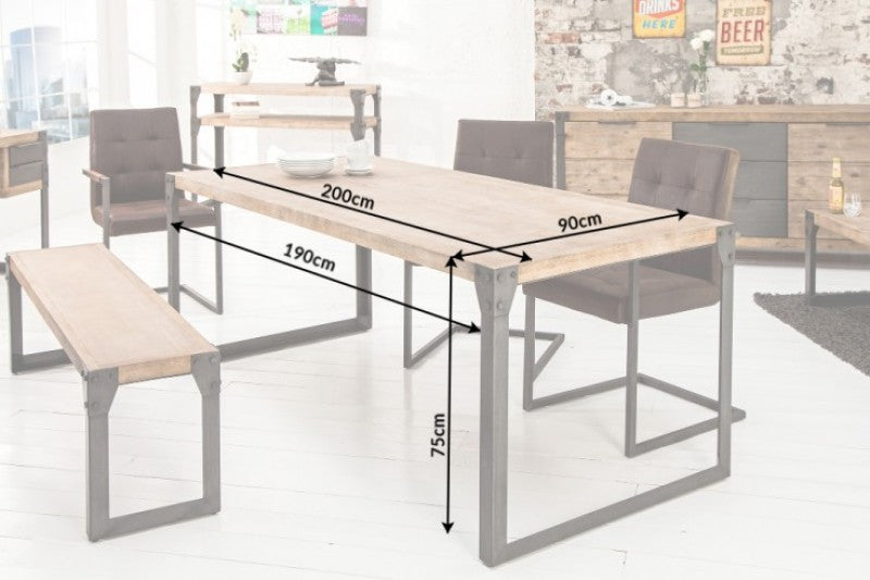 Esstisch Factory 200cm Akazie teakgrau