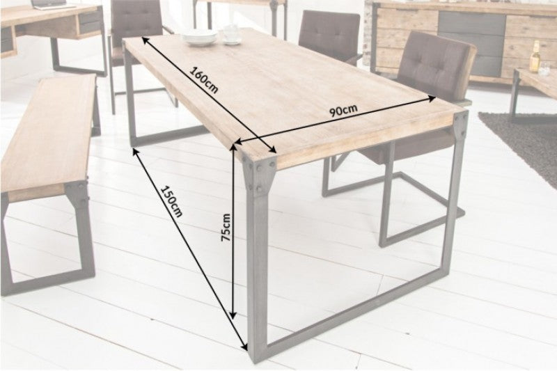 Esstisch Factory 160cm Akazie teakgrau