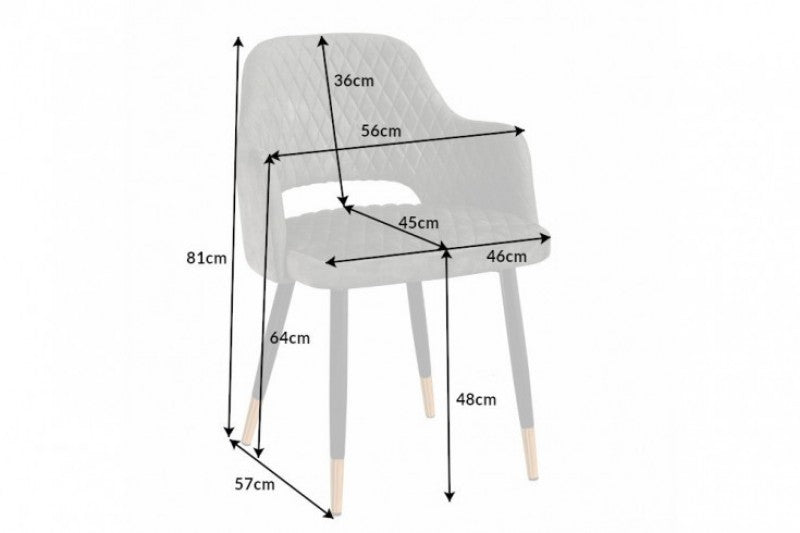 Stuhl Paris Ziersteppung Samt grau grün