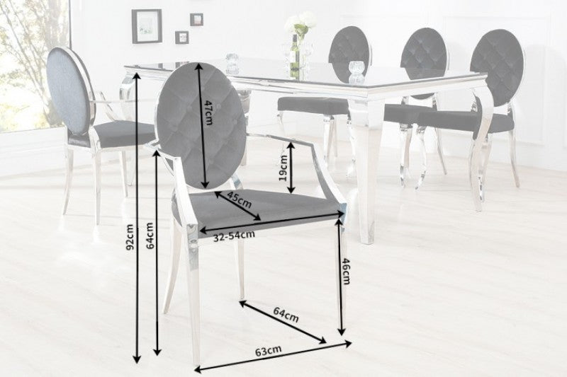 Stuhl Modern Barock m. Armlehne schwarz
