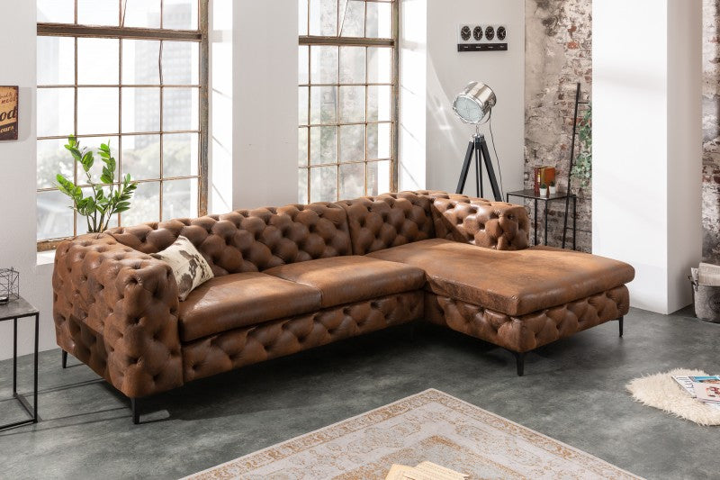 Ecksofa Modern Barock antik braun OT rechts/ 40667