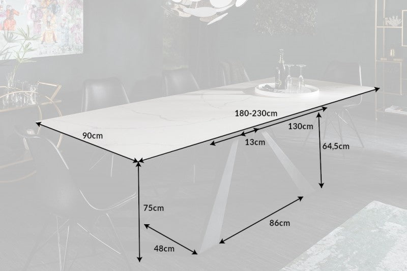 Esstisch Concord 180-230cm Keramik Marmor-Optik