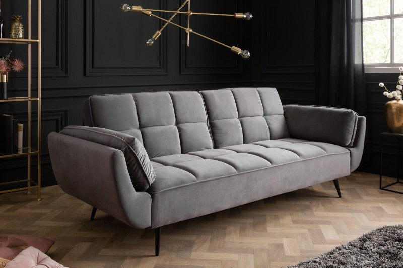 Schlafsofa Boutique 215cm grau Samt/ 40567