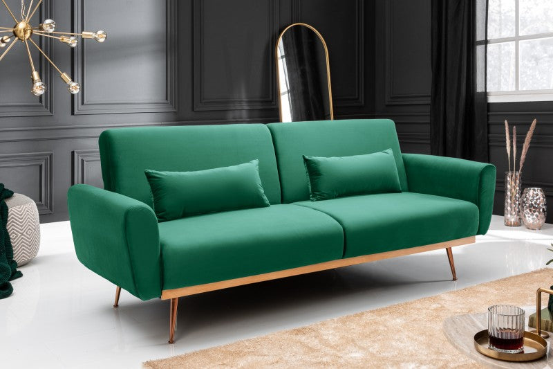 Schlafsofa Bellezza 210cm smaragdgrn Samt/ 39914