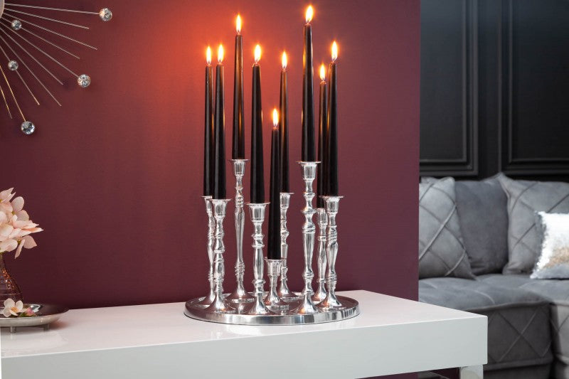 Kerzenst„nder Modern Barock silber 9-flammig/ 17366