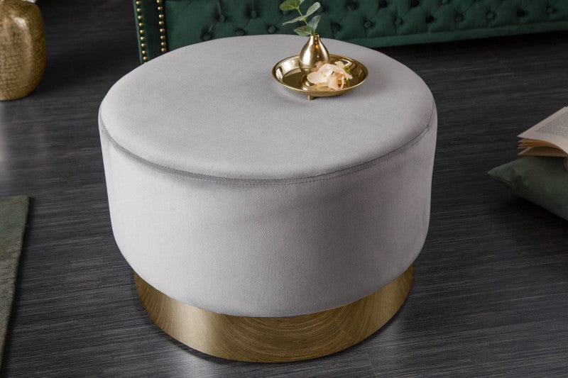 Hocker Modern Barock 55cm grau gold/ 40728