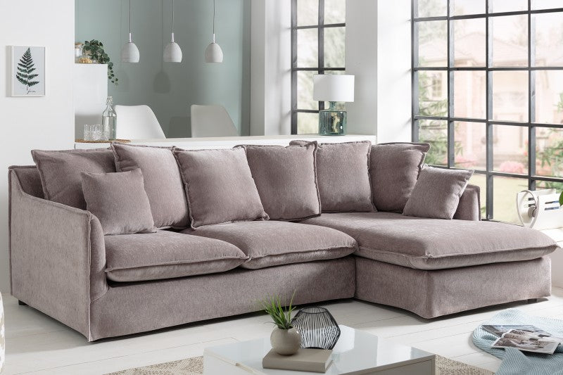 Eck-Sofa Heaven 255cm Samt taupe/ 40674