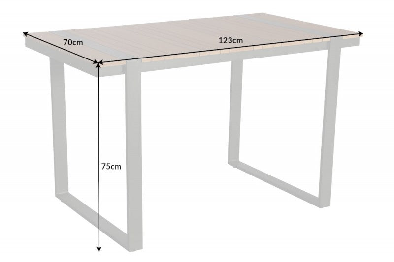 Garten-Esstisch Tampa Lounge 125cm Polywood natur