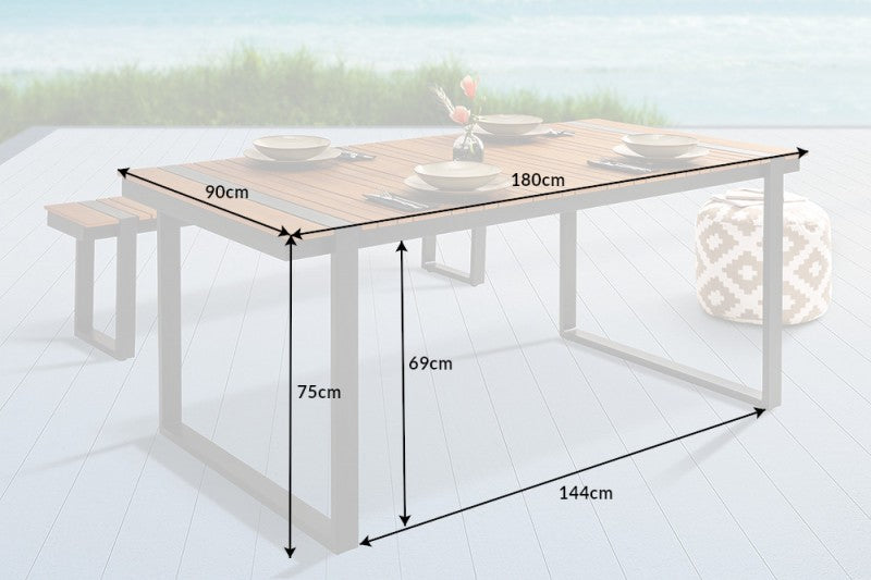 Garten-Esstisch Tampa Lounge 180cm Polywood natur