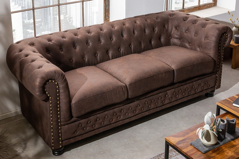 Sofa Chesterfield II 3er 210cm vintage braun/ 40652