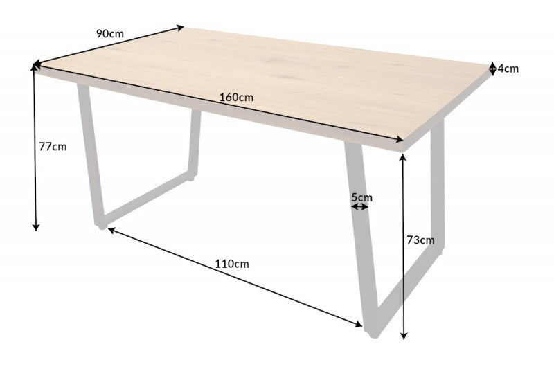 Esstisch Loft 160cm Eichenoptik